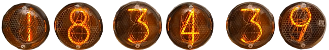 Nixie Uhr mit 33 mm Ziffernhhe (SZ-2)